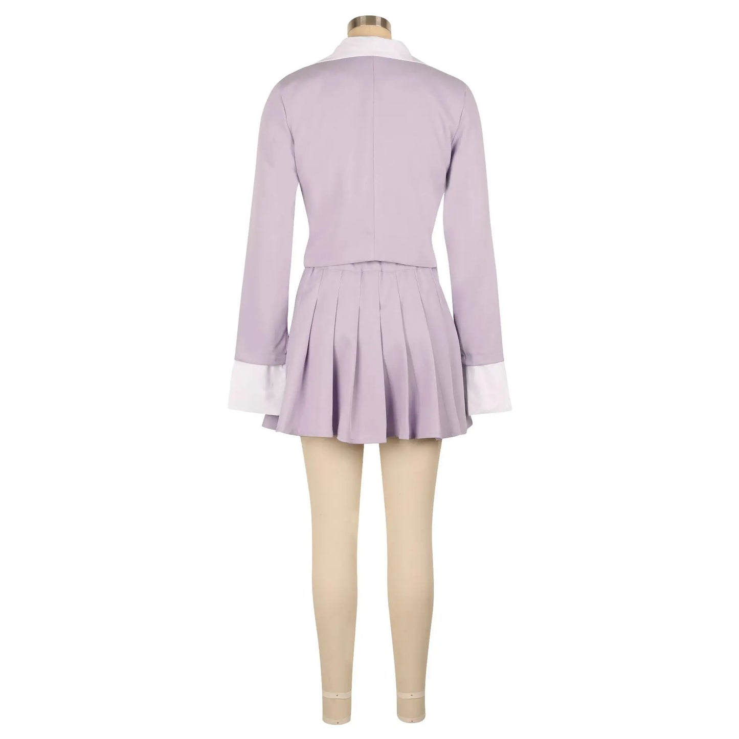 XTOCEAN INS Women Fashion Pleated Mini Skirts Suit and Shirt Patchwork Long Sleeve Blazer Matching 2 Two Piece Set Outfits