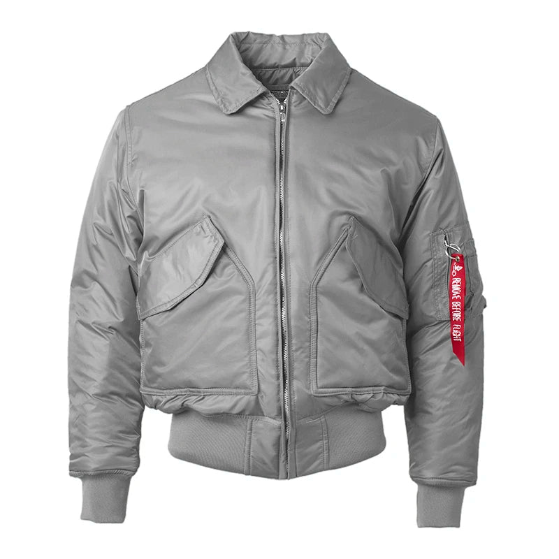 CWU/45P high quality thick nylon mens bomber jacket winter green black padded pilot flight jacket windproof