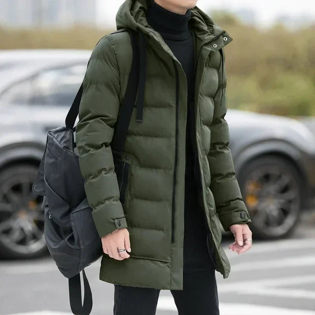 Male Outwear Winter Coats Mens Jackets Winter Thicker Warm Parkas New Slim Fit Jackets Size Men Hooded Casual Long Down Jackets