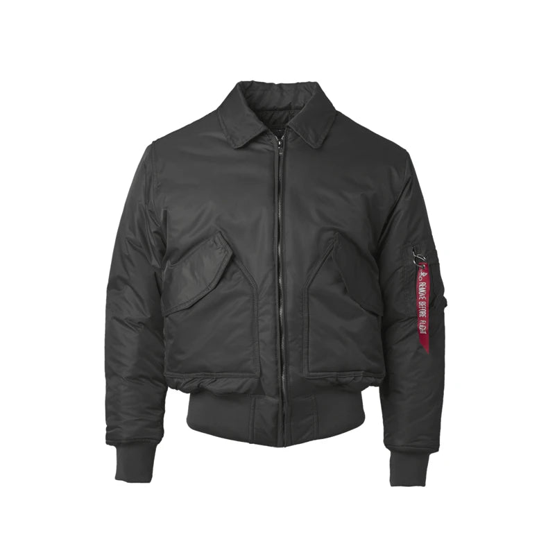 CWU/45P high quality thick nylon mens bomber jacket winter green black padded pilot flight jacket windproof