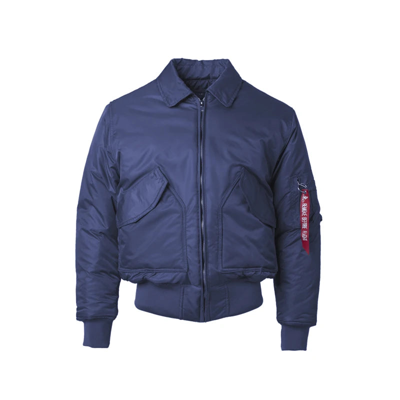CWU/45P high quality thick nylon mens bomber jacket winter green black padded pilot flight jacket windproof