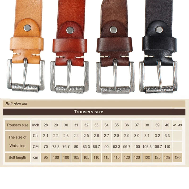 MEDYLA Original Cowhide Belt for Men Pin Buckle Full Grain Leather Belt for Jeans Wide Strap High Quality Cummerbunds