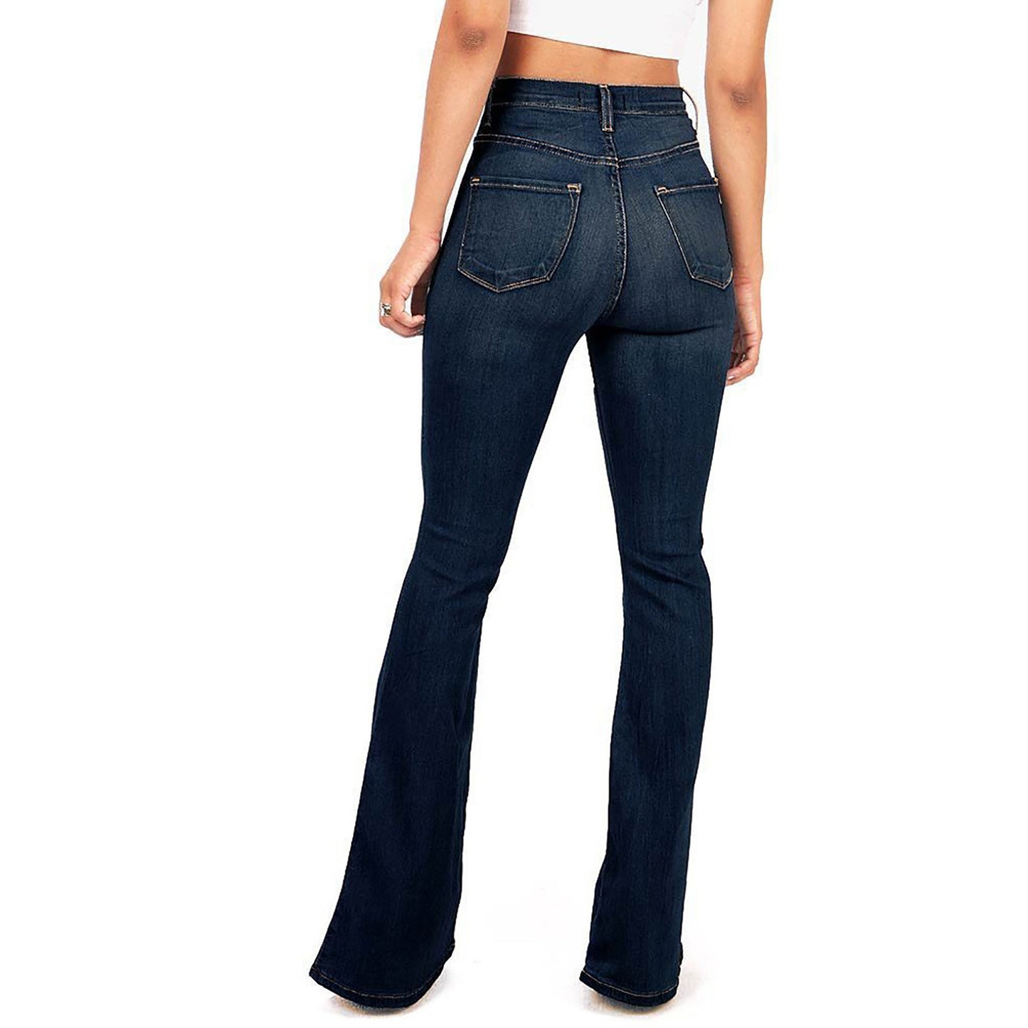 4XL Flare jeans women High Waist Jeans Zipper Fly Denim Blue Black Jeans Wide Leg Pants Bandage Skinny Push Up Jeans Trousers