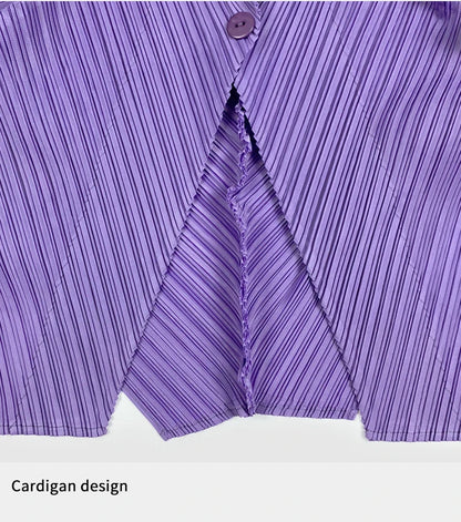 Miyake Pleated Two Piece Sets Spring New Korean Style Single Button Shirt Jacket Harem Pants Loose Designer Aesthetic Clothes