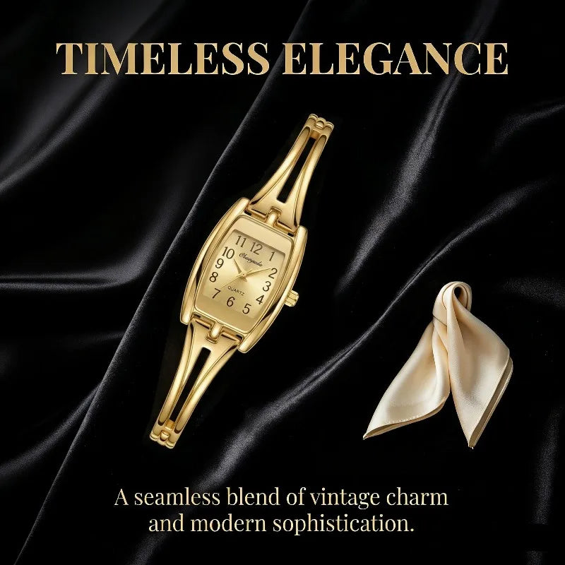 Luxury Women's Watches Fashion Rectangle Alloy Watch Strap Bracelet Quartz Watch Vintage Exquisite Ladies Clock Gift Reloj Mujer