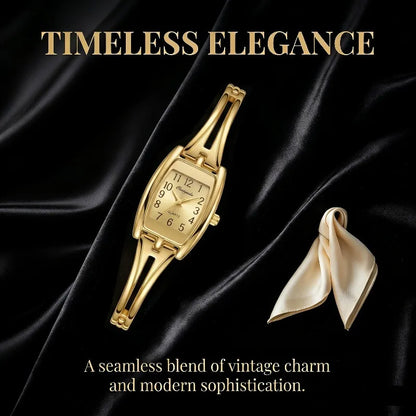 Luxury Women's Watches Fashion Rectangle Alloy Watch Strap Bracelet Quartz Watch Vintage Exquisite Ladies Clock Gift Reloj Mujer
