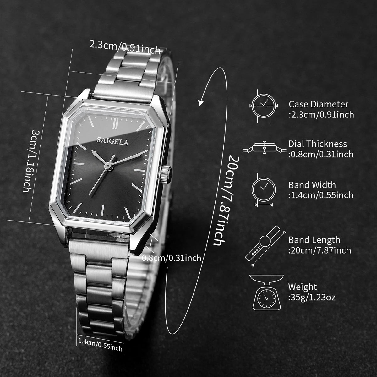 Fashion Women Quartz Watch Simple Rectangle Wristwatch for Girls Clock Gift Reloj Mujer（Without Box）