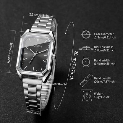 Fashion Women Quartz Watch Simple Rectangle Wristwatch for Girls Clock Gift Reloj Mujer（Without Box）