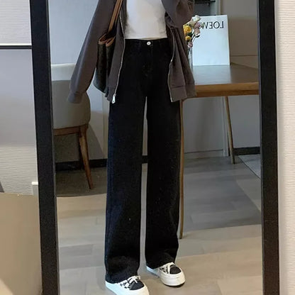 New Autumn And Winter Styles Suitable For All Seasons Basic Jeans For Women High Waist Retro Wide Leg Versatile And Casual Jeans
