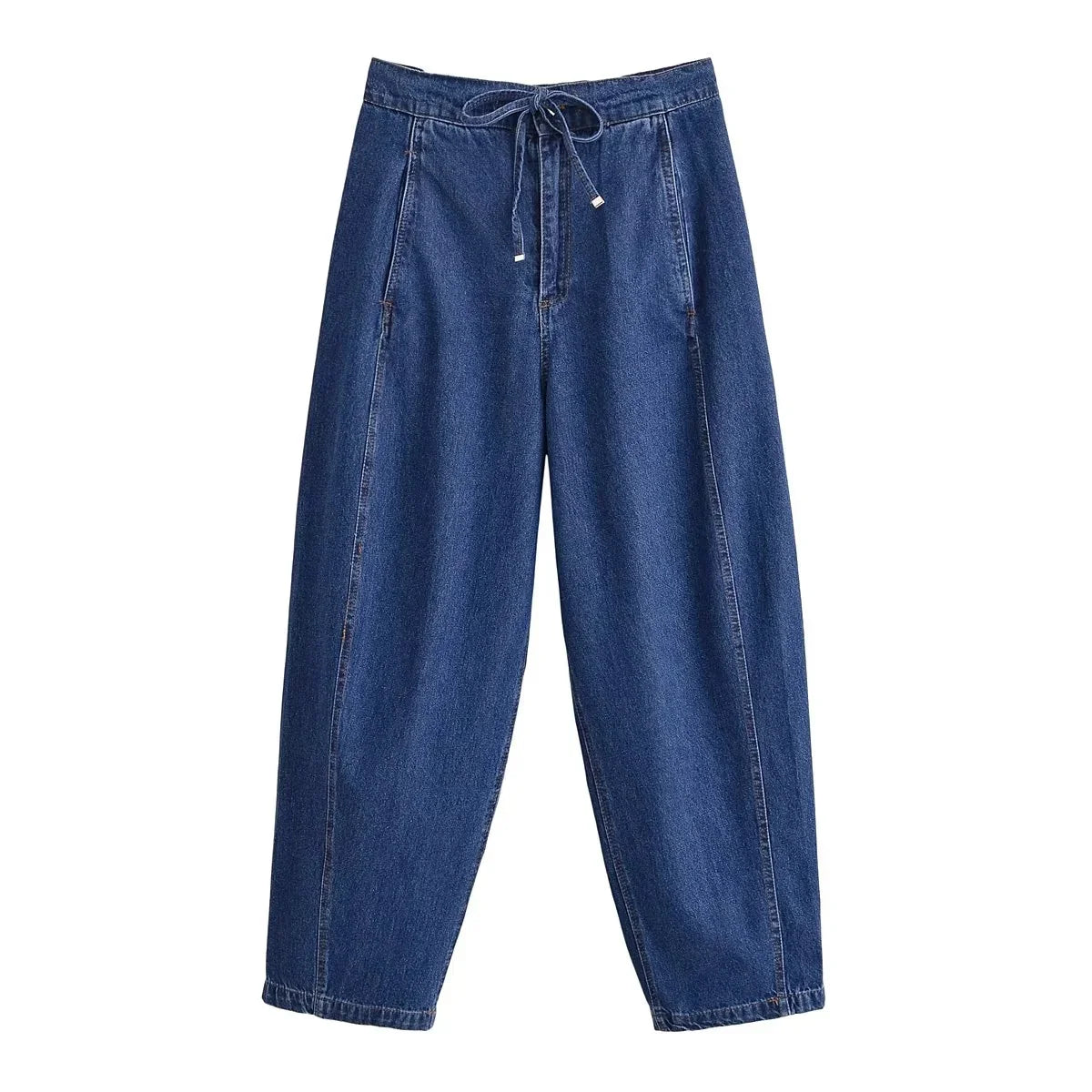 KONDALA Vintage Casual Chic Women Cowboy Suit Zipper Loose Jackets Long Pockets Pants Fashion 2025 Spring Summer Denim Suits