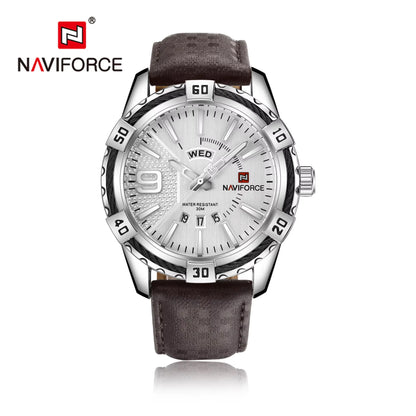NAVIFORCE Luxury Brand Men's WristWatch Original Fashion Quartz Classic Watches For Men Waterproof Business Steel Band Clock Man