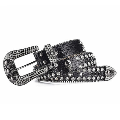 Cowboy style rhinestone belt ladies hip hop party fashion outfit y2k belt unisex belt jeans short skirt women men accessories