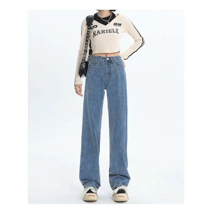 New Autumn And Winter Styles Suitable For All Seasons Basic Jeans For Women High Waist Retro Wide Leg Versatile And Casual Jeans