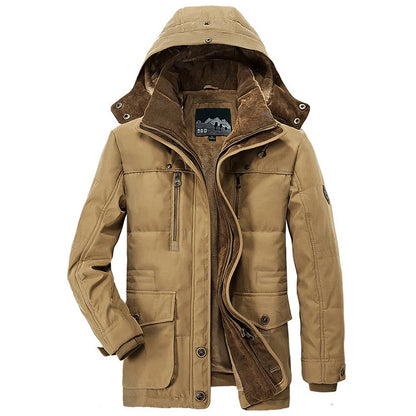 Men Winter New Fleece Warm Thick Windproof Parkas new Jackets Coat Men Autumn Fashion Hooded Casual Tactics Military Parkas Men