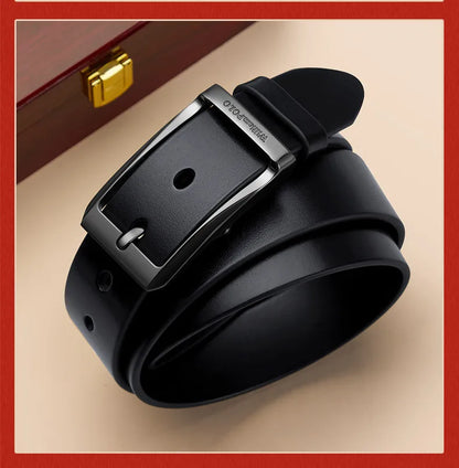 Genuine leather men's retro belt, needle buckle fashion belt, versatile casual pants belt