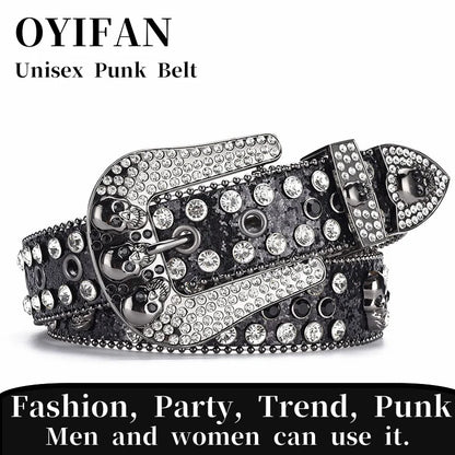 Cowboy style rhinestone belt ladies hip hop party fashion outfit y2k belt unisex belt jeans short skirt women men accessories