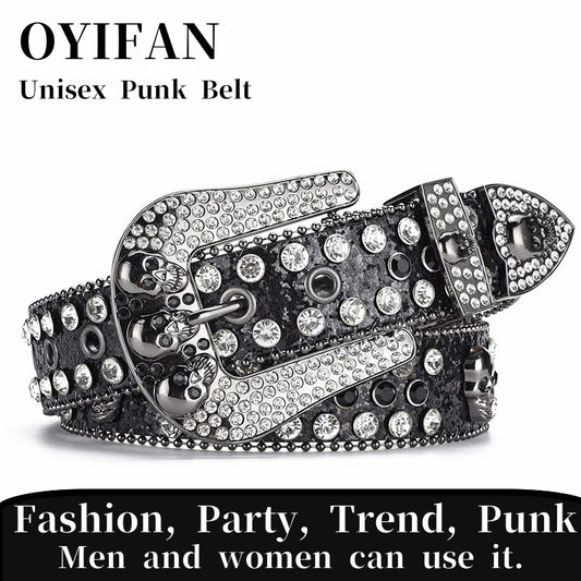 Cowboy style rhinestone belt ladies hip hop party fashion outfit y2k belt unisex belt jeans short skirt women men accessories