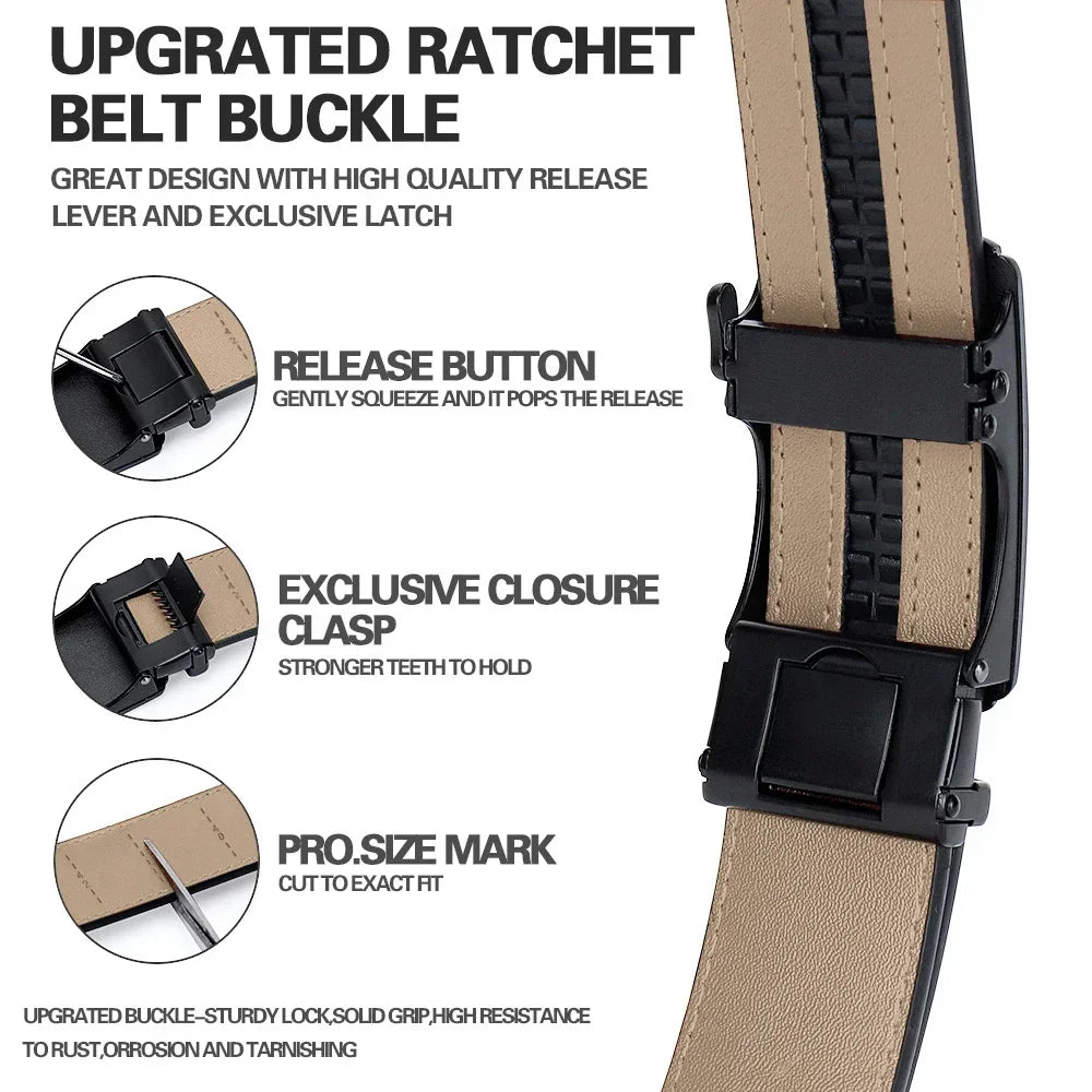 Mens Belt Automatic Metal Alloy Buckle Mens Belt Genuine Leather Luxury Belt for Men Belt Strap Male High Quality Designers