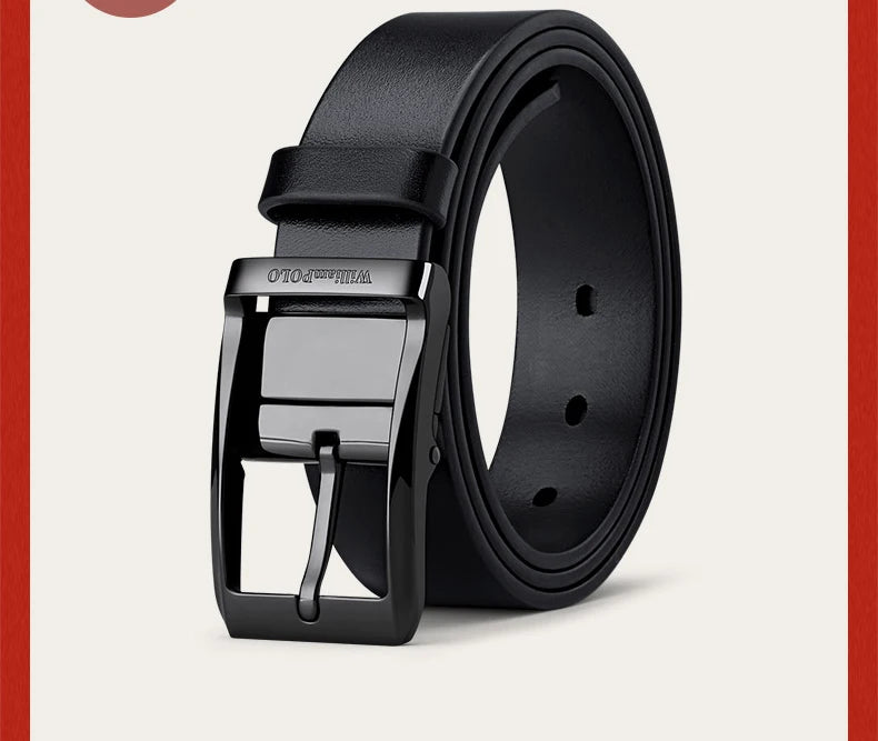 Genuine leather men's retro belt, needle buckle fashion belt, versatile casual pants belt