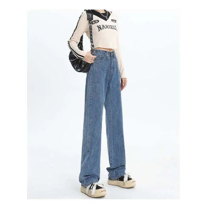 New Autumn And Winter Styles Suitable For All Seasons Basic Jeans For Women High Waist Retro Wide Leg Versatile And Casual Jeans