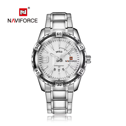NAVIFORCE Luxury Brand Men's WristWatch Original Fashion Quartz Classic Watches For Men Waterproof Business Steel Band Clock Man