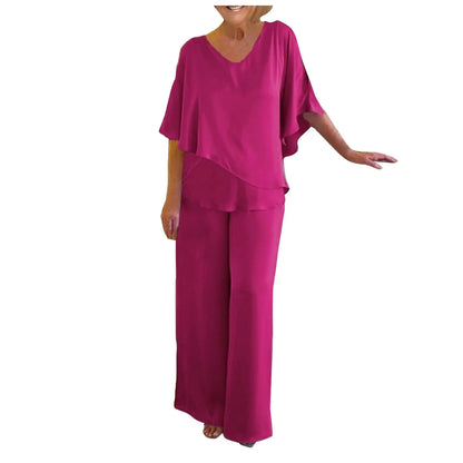 Pants Suit Two Piece Set Soild Female Outfit Summer Women'S 2 Piece Casual Outfit Elegant Ladies Fashion Pant Suit костюм