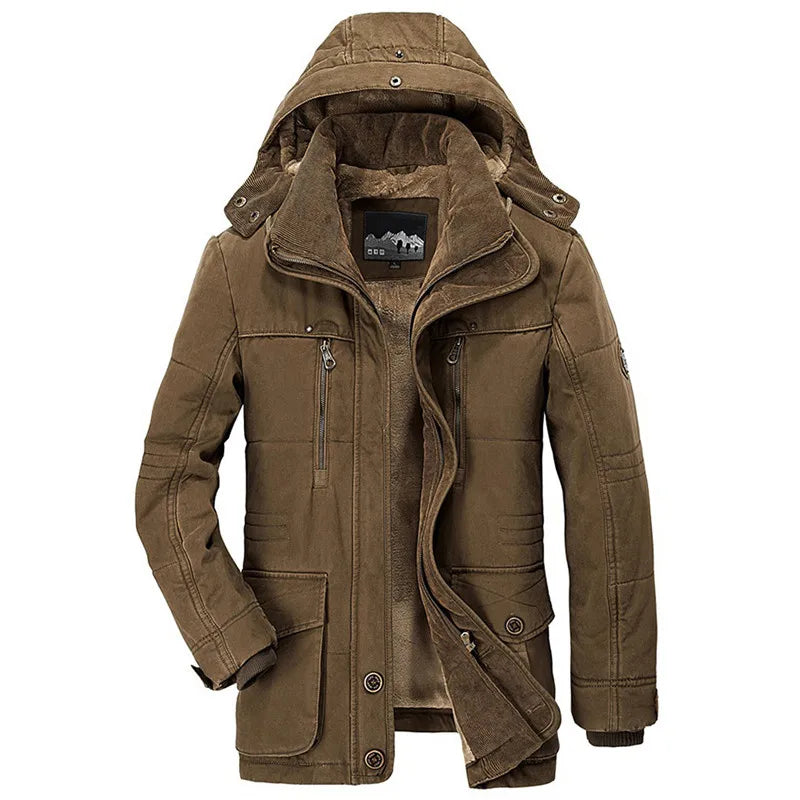 Men Winter New Fleece Warm Thick Windproof Parkas new Jackets Coat Men Autumn Fashion Hooded Casual Tactics Military Parkas Men