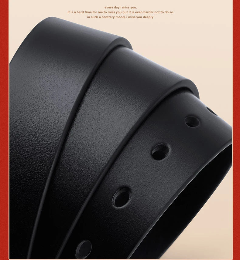 Genuine leather men's retro belt, needle buckle fashion belt, versatile casual pants belt