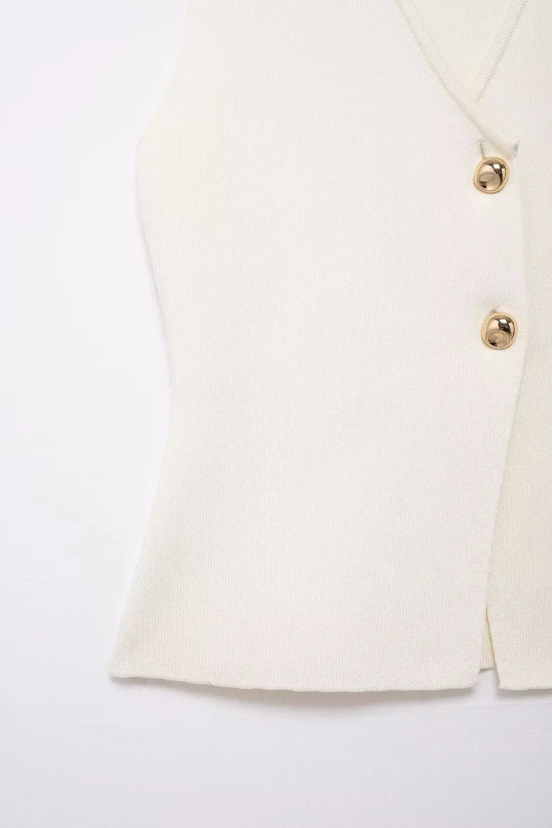HH Women 2 Piece Skirt Set Elegant V-Neck Sleeveless Button Knitted Vest Top+Splicing High Waist Zipper Ankle-Length Skirts