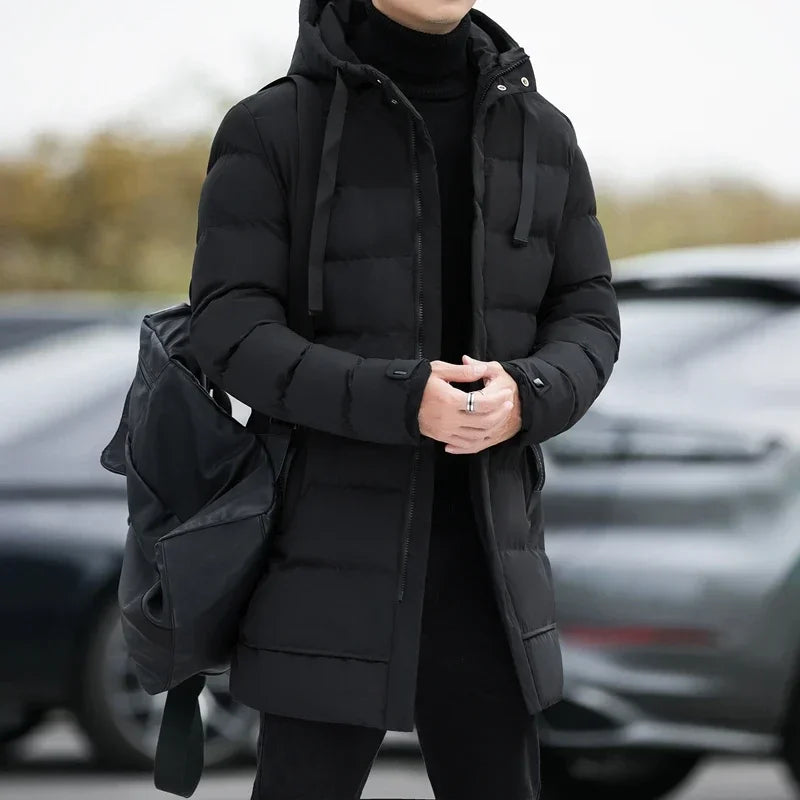 Male Outwear Winter Coats  Mens Jackets Winter Thicker Warm Parkas New Slim Fit Jackets Size Men Hooded Casual Long Down Jackets