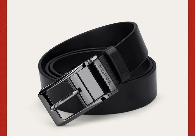 Genuine leather men's retro belt, needle buckle fashion belt, versatile casual pants belt