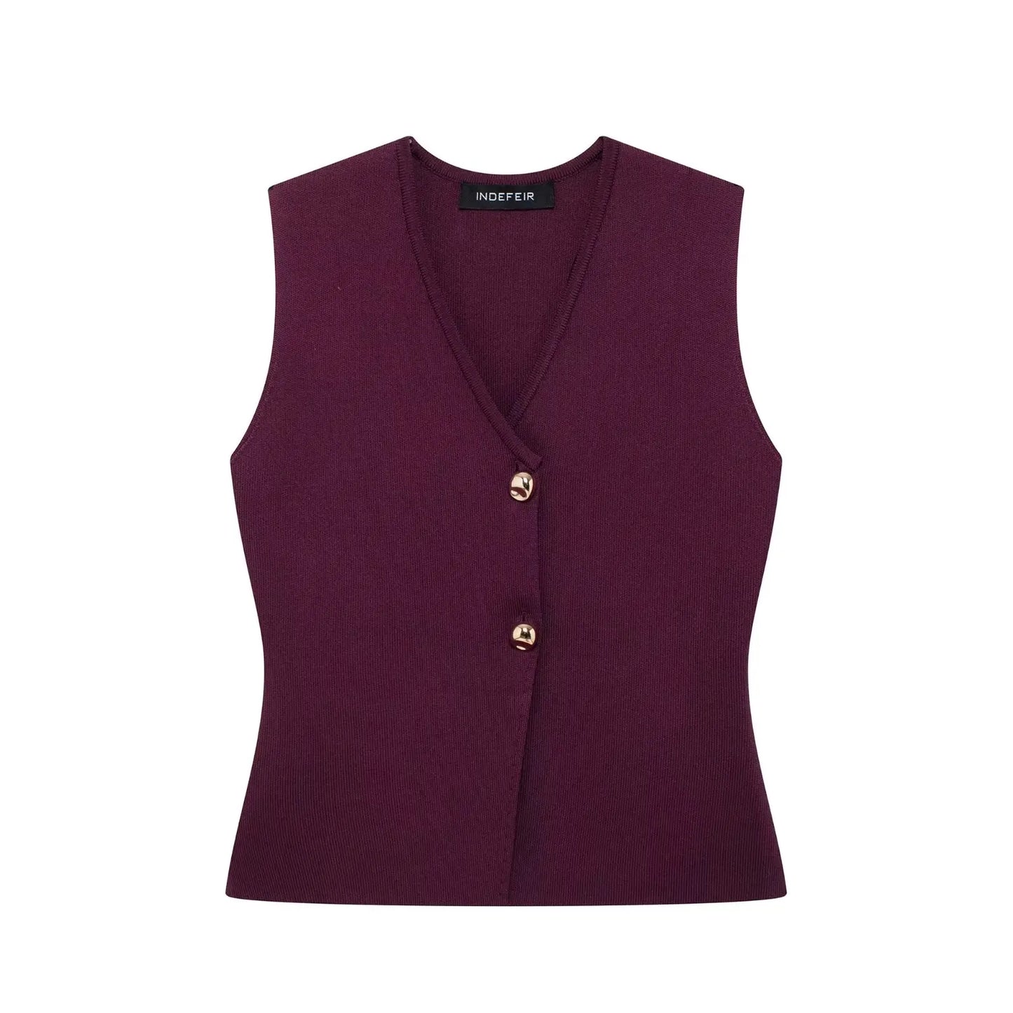 HH Women 2 Piece Skirt Set Elegant V-Neck Sleeveless Button Knitted Vest Top+Splicing High Waist Zipper Ankle-Length Skirts