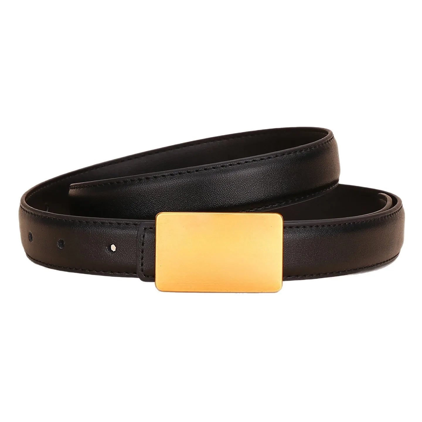 Women's Leather Belt Luxury Brand Waist Chain for Jeans and Dress Retro Pyramid Buckle Double Sided Belts