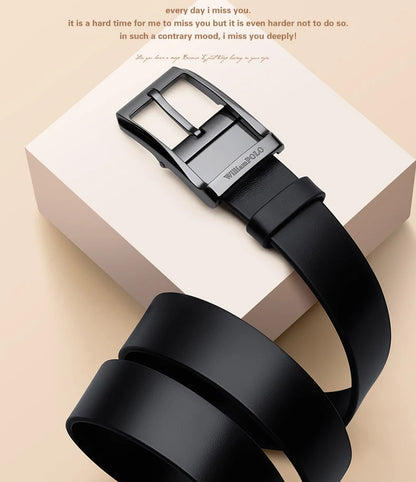 Genuine leather men's retro belt, needle buckle fashion belt, versatile casual pants belt
