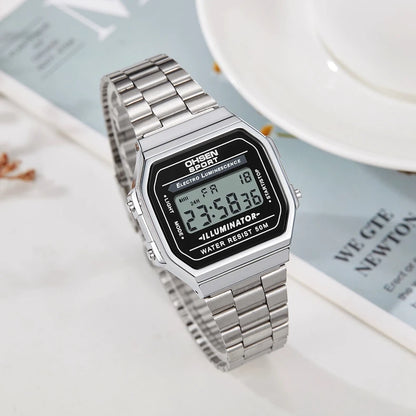 Digital Watches for Women Luxury Gold Ladies Sport Watch reloj mujer Stainless steel Electronic Watch Alarm Clocks Gifts