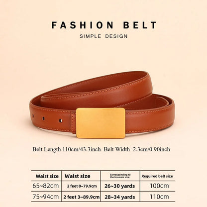 Women's Leather Belt Luxury Brand Waist Chain for Jeans and Dress Retro Pyramid Buckle Double Sided Belts