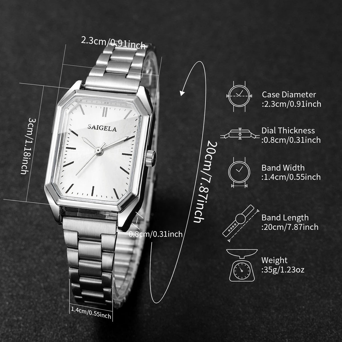 Fashion Women Quartz Watch Simple Rectangle Wristwatch for Girls Clock Gift Reloj Mujer（Without Box）