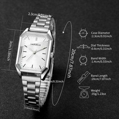 Fashion Women Quartz Watch Simple Rectangle Wristwatch for Girls Clock Gift Reloj Mujer（Without Box）