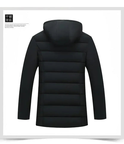 New Fashion Fleece Hooded Winter Coat Men Thick Warm Mens Winter Jacket Windproof Gift For Father Husband Parka Windproof Parkas
