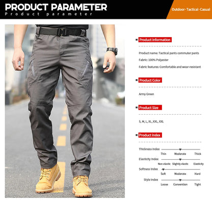 New Nen's Tactical Pants , Multi-pocket Design, Scratch-resistant, Breathable and Comfortable, Outdoor Commuting Lightweight