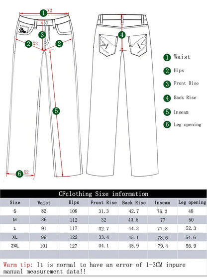 American Retro Baggy Wide Leg Jeans Men's Korea Streetwear Distressed y2k Clothing Casual Daily Four Seasons Denim Pants Unisex