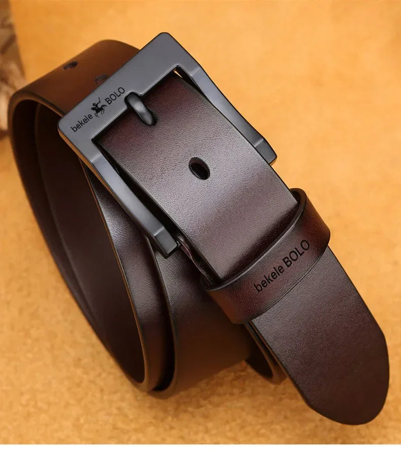 2025 Belt for Men Leather Original Genuine Belt Fashion Alloy Pin Buckle Adult Designer Luxury Brand Jeans Business Waist Straps
