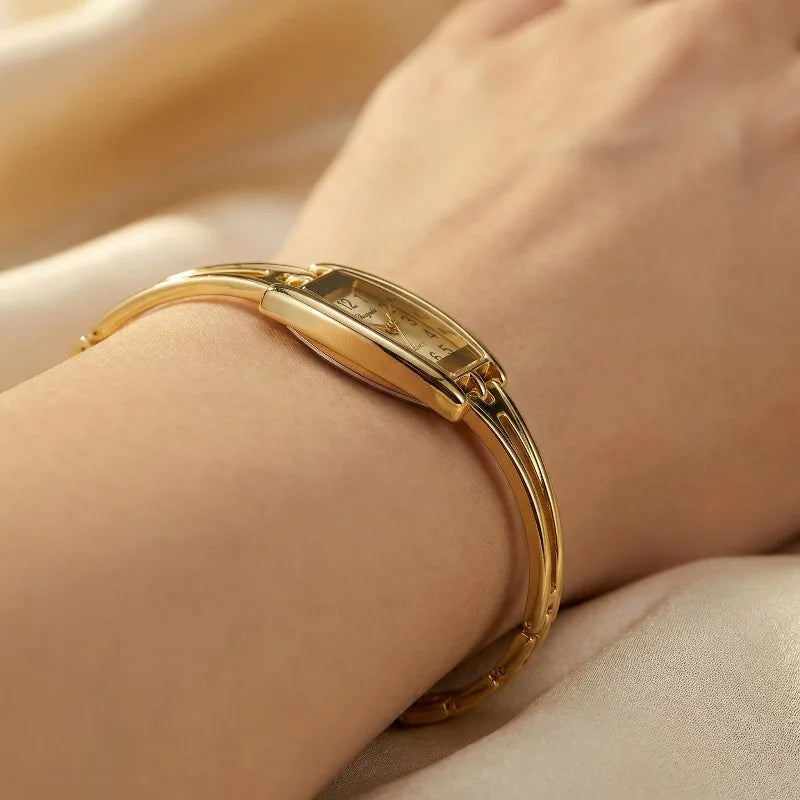 Luxury Women's Watches Fashion Rectangle Alloy Watch Strap Bracelet Quartz Watch Vintage Exquisite Ladies Clock Gift Reloj Mujer