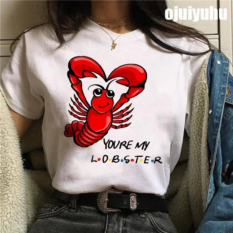 Fashion Friends Tv Show Funny Cartoon Women's T-shirt print ladies T-shirt casual basis O-collar black shirt short sleeve Tshirt