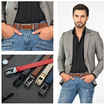 Mens Belt Automatic Metal Alloy Buckle Mens Belt Genuine Leather Luxury Belt for Men Belt Strap Male High Quality Designers