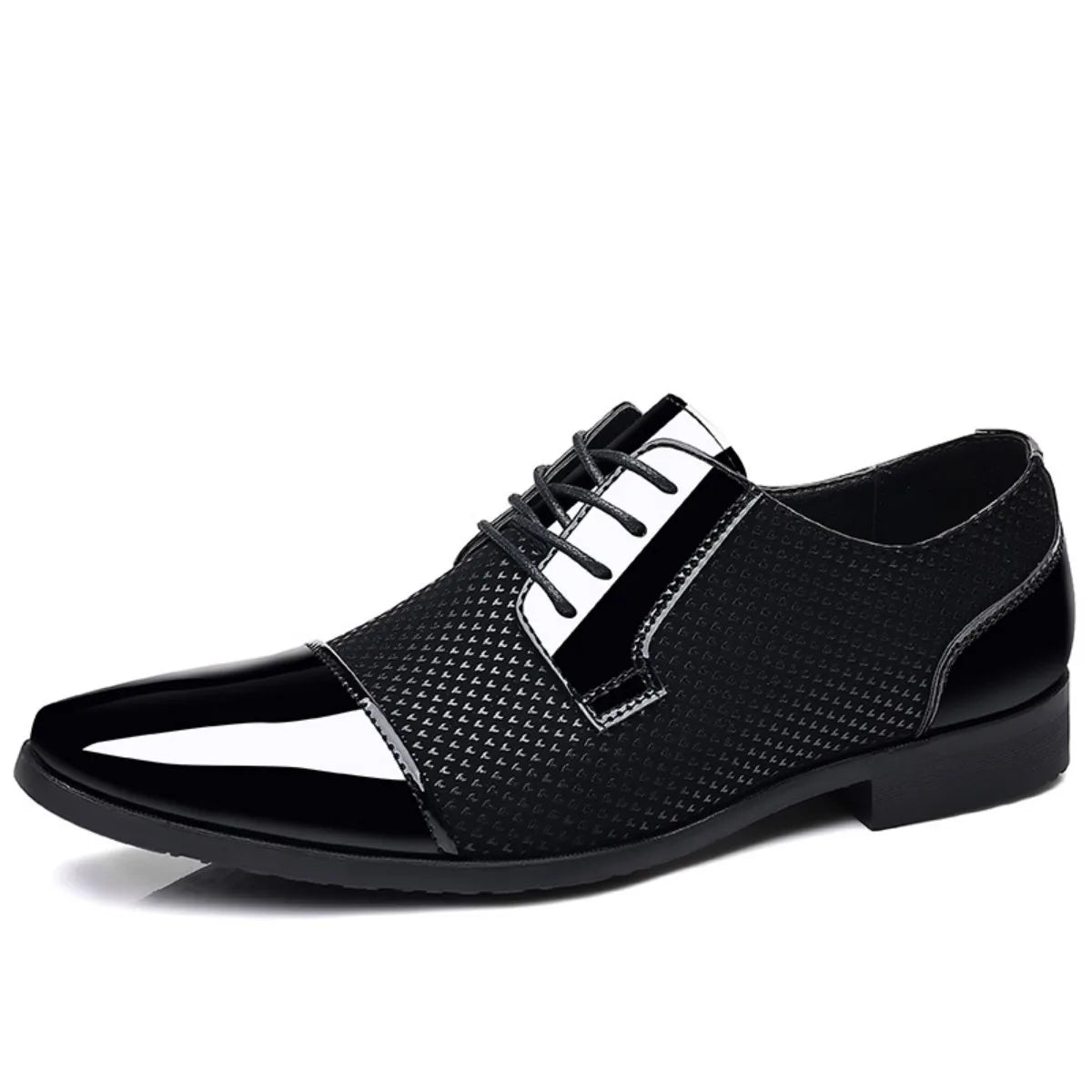 Men's Dress Shoes Classic Lace-up Formal Oxfords Modern Tuxedo Business Casual Scale Pattern Comfort Formal Shoes for Men