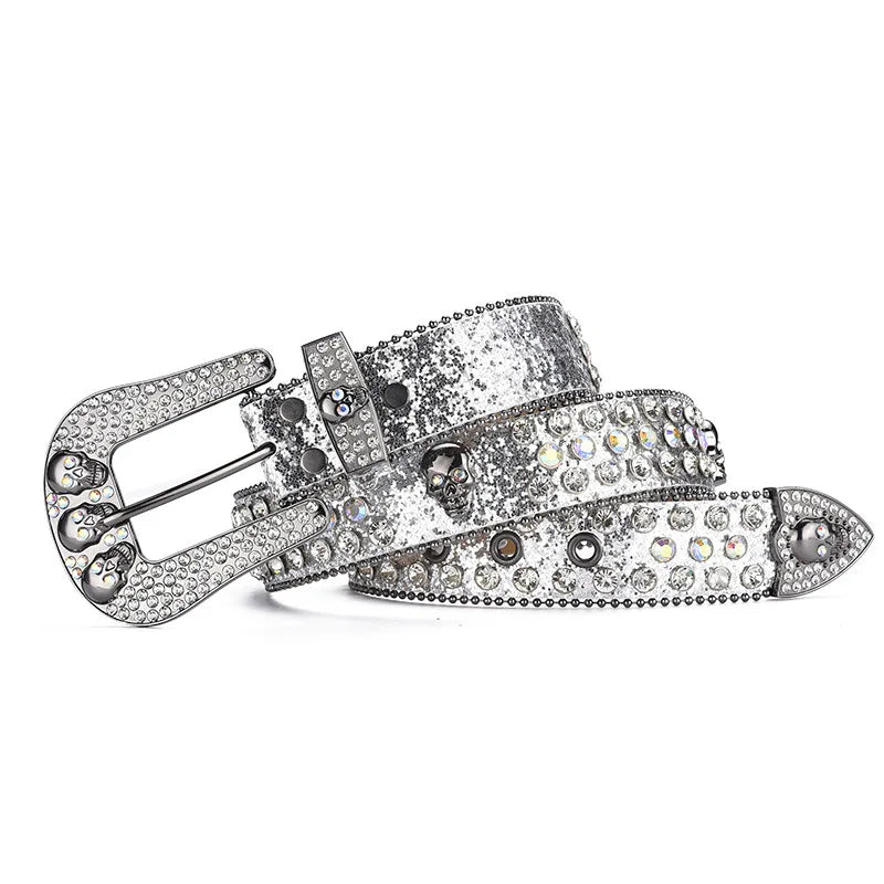 Cowboy style rhinestone belt ladies hip hop party fashion outfit y2k belt unisex belt jeans short skirt women men accessories