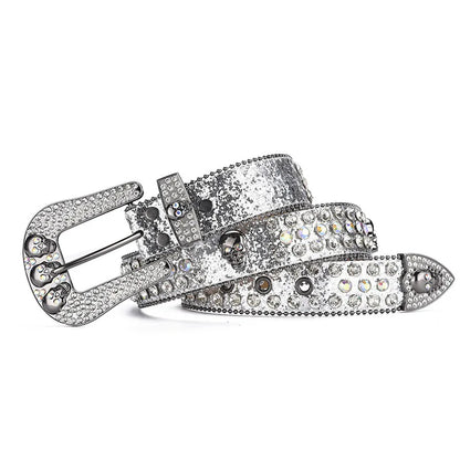 Cowboy style rhinestone belt ladies hip hop party fashion outfit y2k belt unisex belt jeans short skirt women men accessories