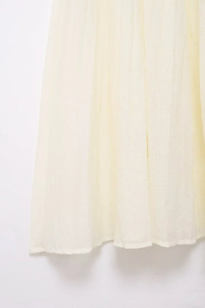 HH Women 2 Piece Skirt Set Elegant V-Neck Sleeveless Button Knitted Vest Top+Splicing High Waist Zipper Ankle-Length Skirts