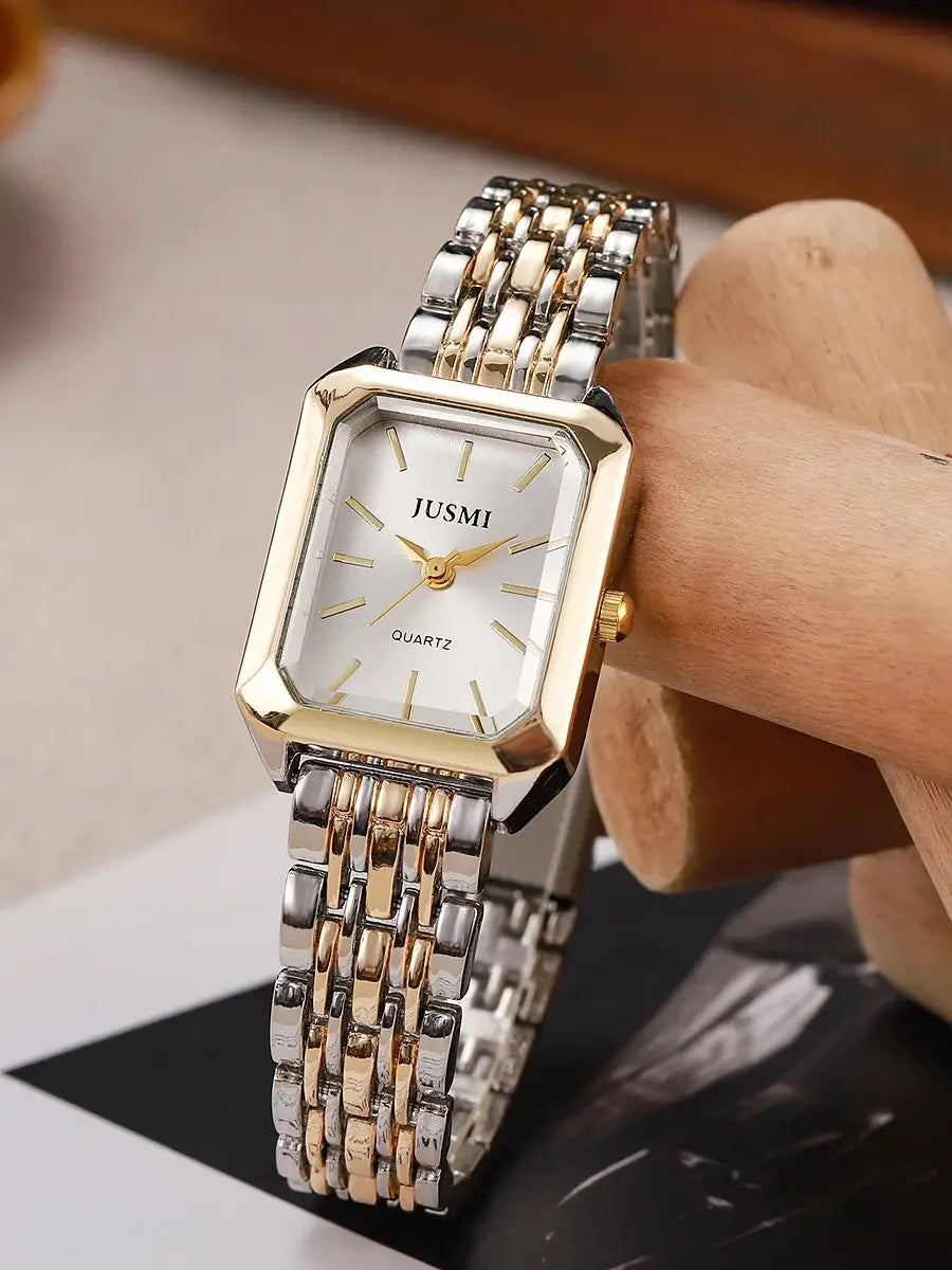 New Fashionable Simple Explosive Square Bar Scale Dial Steel Strip Quartz Watch